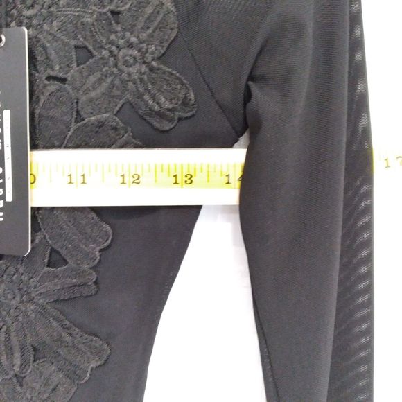 Haute Monde Cheer Lace Embroidered Bodysuit Black Medium NWT - Picture 5 of 6
